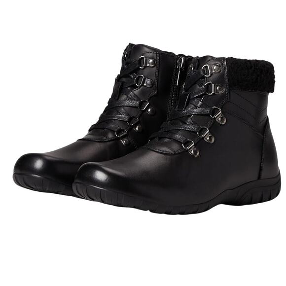 Propét Womens Dasher Booties US 6.5 4E Extra WIDE EU 37 Black Leather NIB - Picture 1 of 13